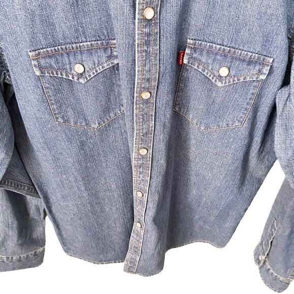 Vintage Chaps Front Button Long Sleeve Denim Shirt in Size Small - Picture 3 of 7